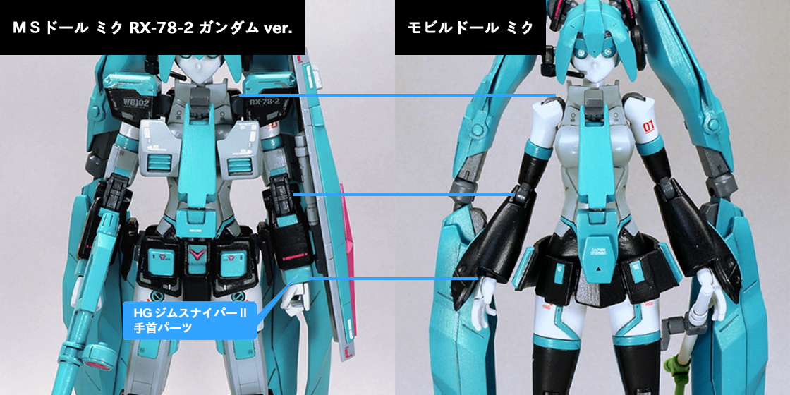 MSドール ミク RX-78-2 ガンダム ver. 胴体/腕部 説明用画像J
